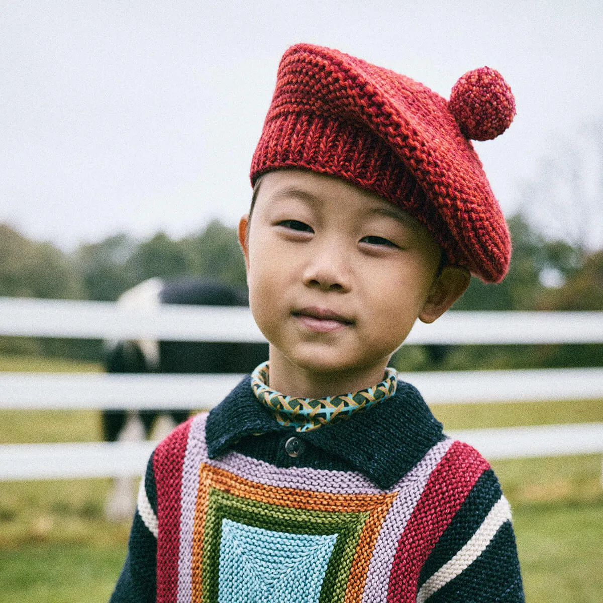 Marl Beret in Red Flame   Berry Marl by Misha & Puff
