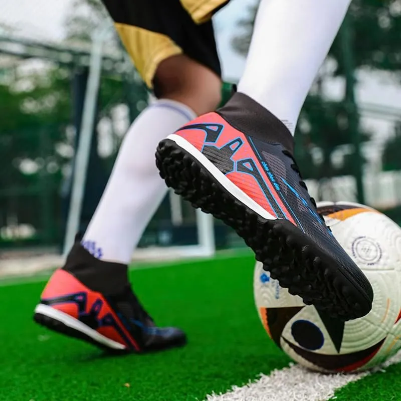 Men's Soccer Shoes High-Top Soccer Cleats Outdoor Breathable Athletic Professional Spikes Youth Boys Football Shoes Unisex Shoes Size 4.5-11