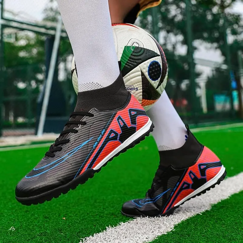 Men's Soccer Shoes High-Top Soccer Cleats Outdoor Breathable Athletic Professional Spikes Youth Boys Football Shoes Unisex Shoes Size 4.5-11