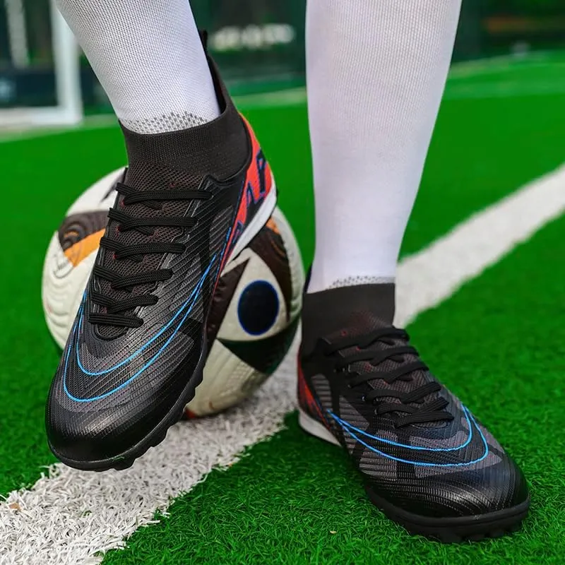 Men's Soccer Shoes High-Top Soccer Cleats Outdoor Breathable Athletic Professional Spikes Youth Boys Football Shoes Unisex Shoes Size 4.5-11