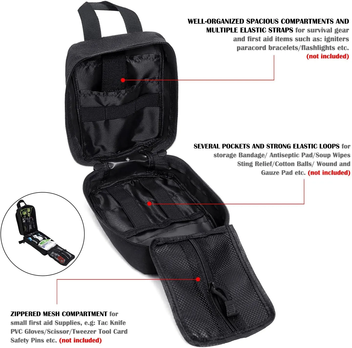 Molle First Aid Pouch Empty Medical Bag IFAK Tactical Rip-Away Pouches Small Bug Out Bags Trauma Medic Bag