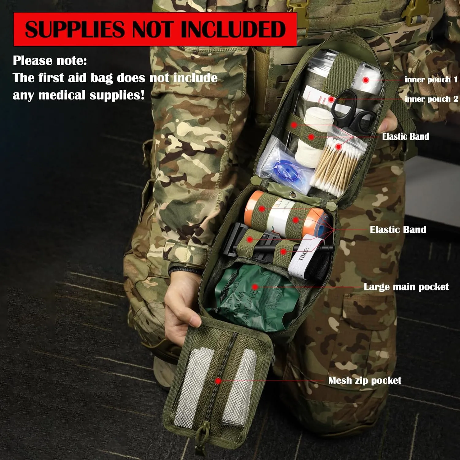 Molle First Aid Pouch Empty Medical Bag IFAK Tactical Rip-Away Pouches Small Bug Out Bags Trauma Medic Bag