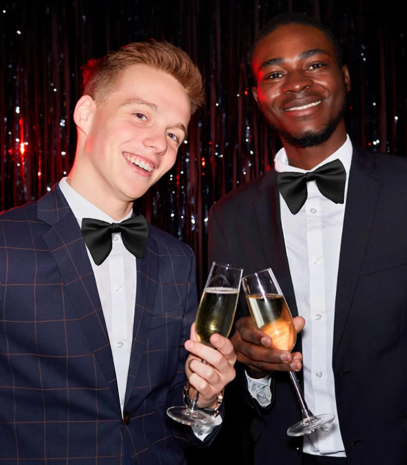 Oversized Bow Ties for Men, Pre Tied Clip on Men's Black Bowtie for Wedding Tuxedo Banquets Formal Wear