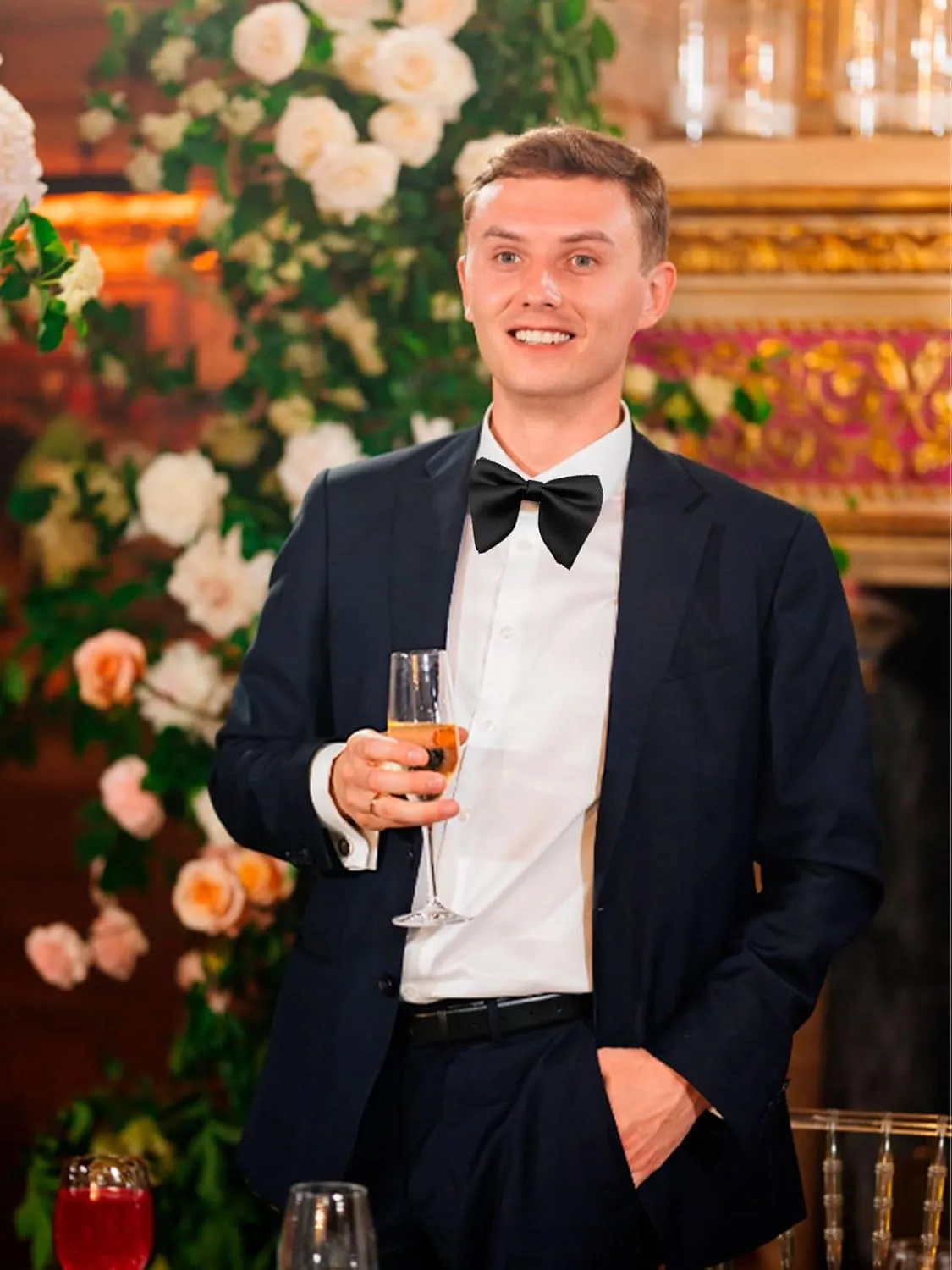 Oversized Bow Ties for Men, Pre Tied Clip on Men's Black Bowtie for Wedding Tuxedo Banquets Formal Wear