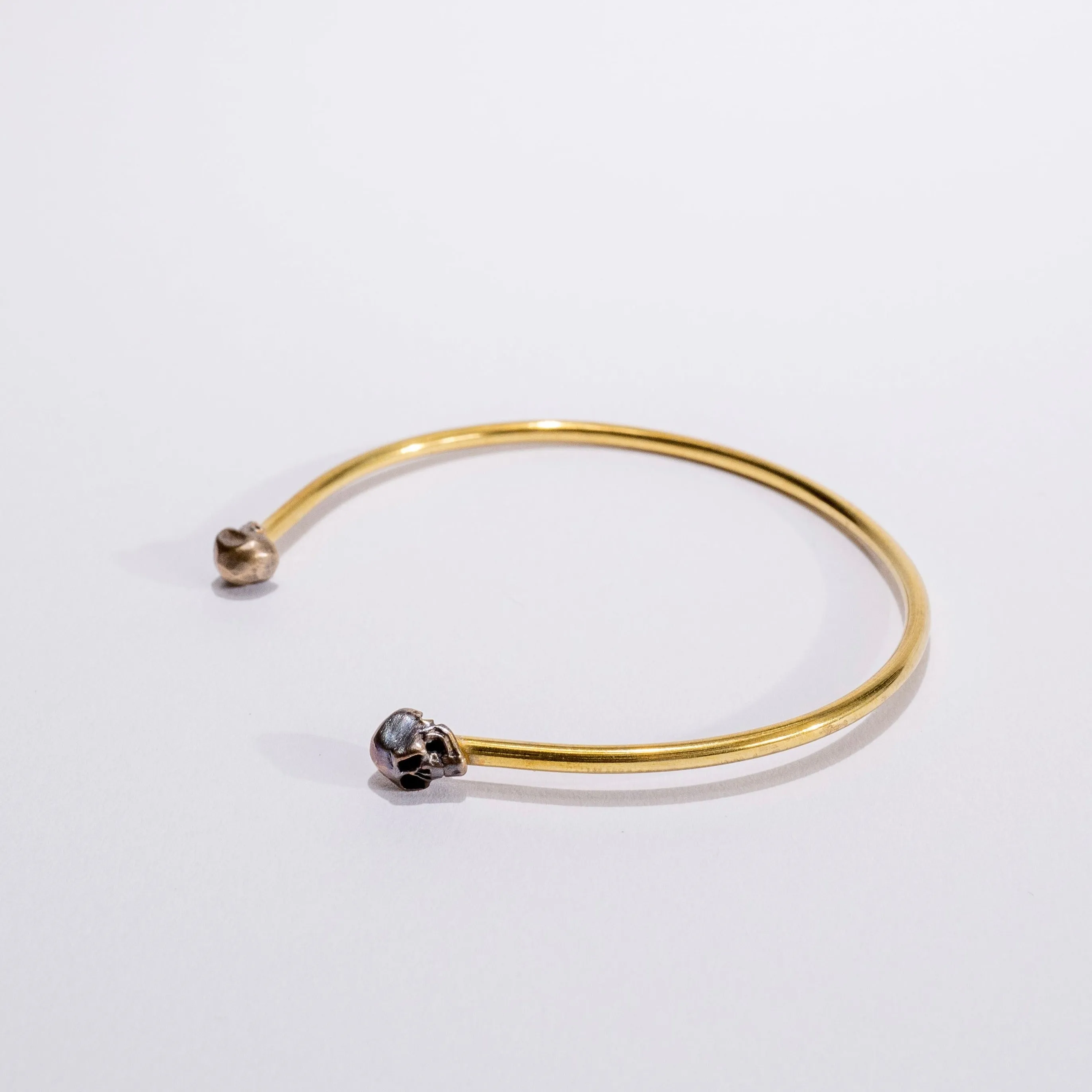 Petite Skull Cuff Bracelet in Sterling Silver