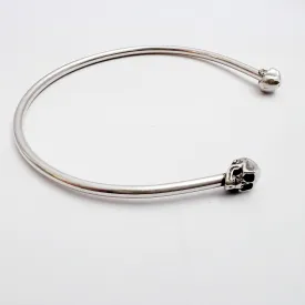Petite Skull Cuff Bracelet in Sterling Silver