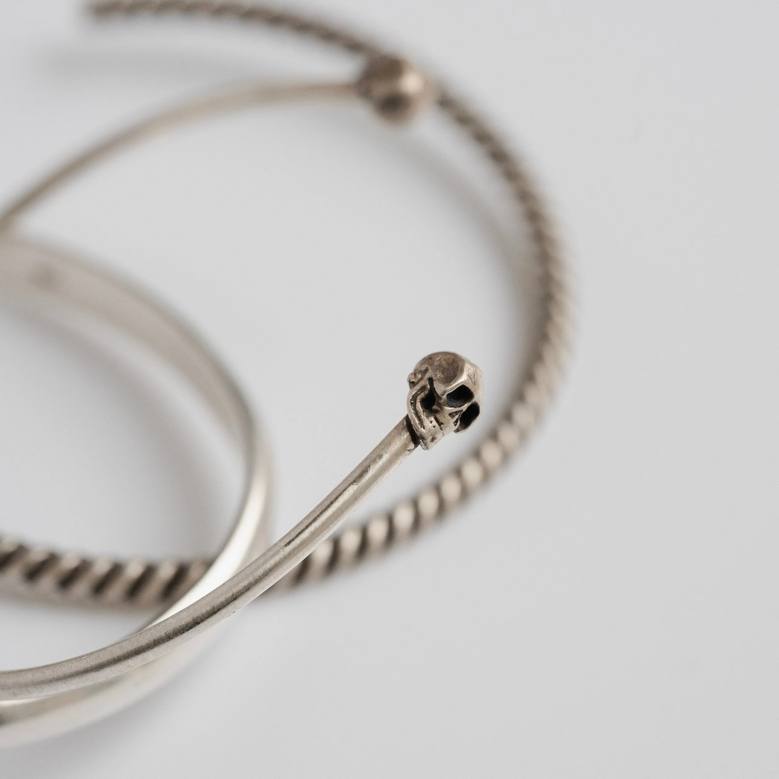 Petite Skull Cuff Bracelet in Sterling Silver