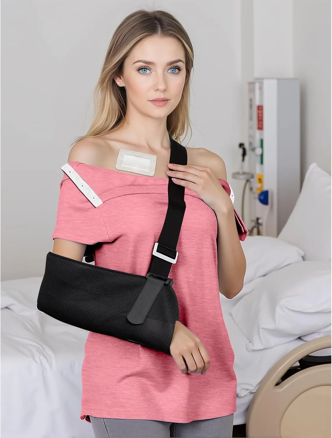 Post Shoulder Surgery Shirts for Women- Short Sleeve-Full Snap-Open Arm Shoulder Recovery Clothing Chemo Clothing