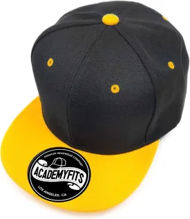 Quality 6 Panel High Crown Flat Visor Snapback Men Women Unisex Design Plain Blank Solid Hat 2 Tone Cap #1013