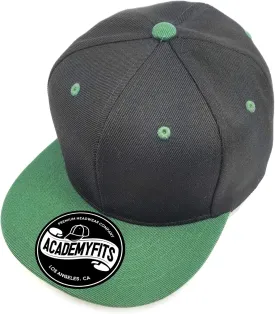 Quality 6 Panel High Crown Flat Visor Snapback Men Women Unisex Design Plain Blank Solid Hat 2 Tone Cap #1013