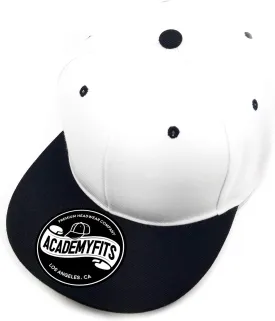 Quality 6 Panel High Crown Flat Visor Snapback Men Women Unisex Design Plain Blank Solid Hat 2 Tone Cap #1013
