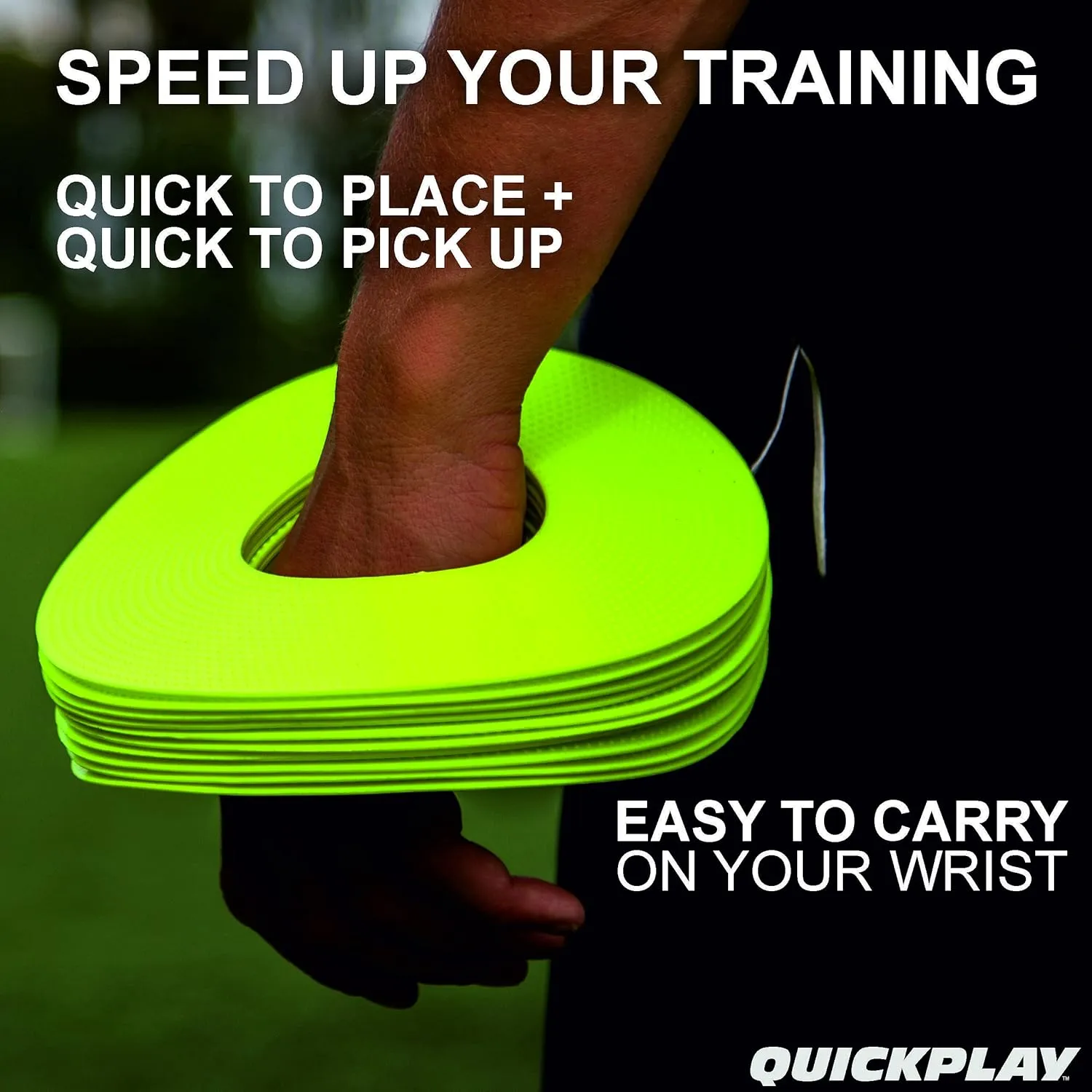 QUICKPLAY PRO Quick-Pick Flat Markers The Original Flat Field Cone! Easy Carry Spot Markers (Set of 10)