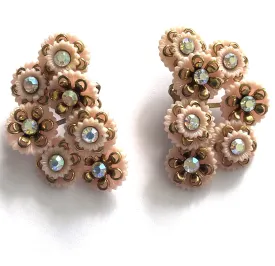 Retro 60's Fabulous Rhinestone Earrings