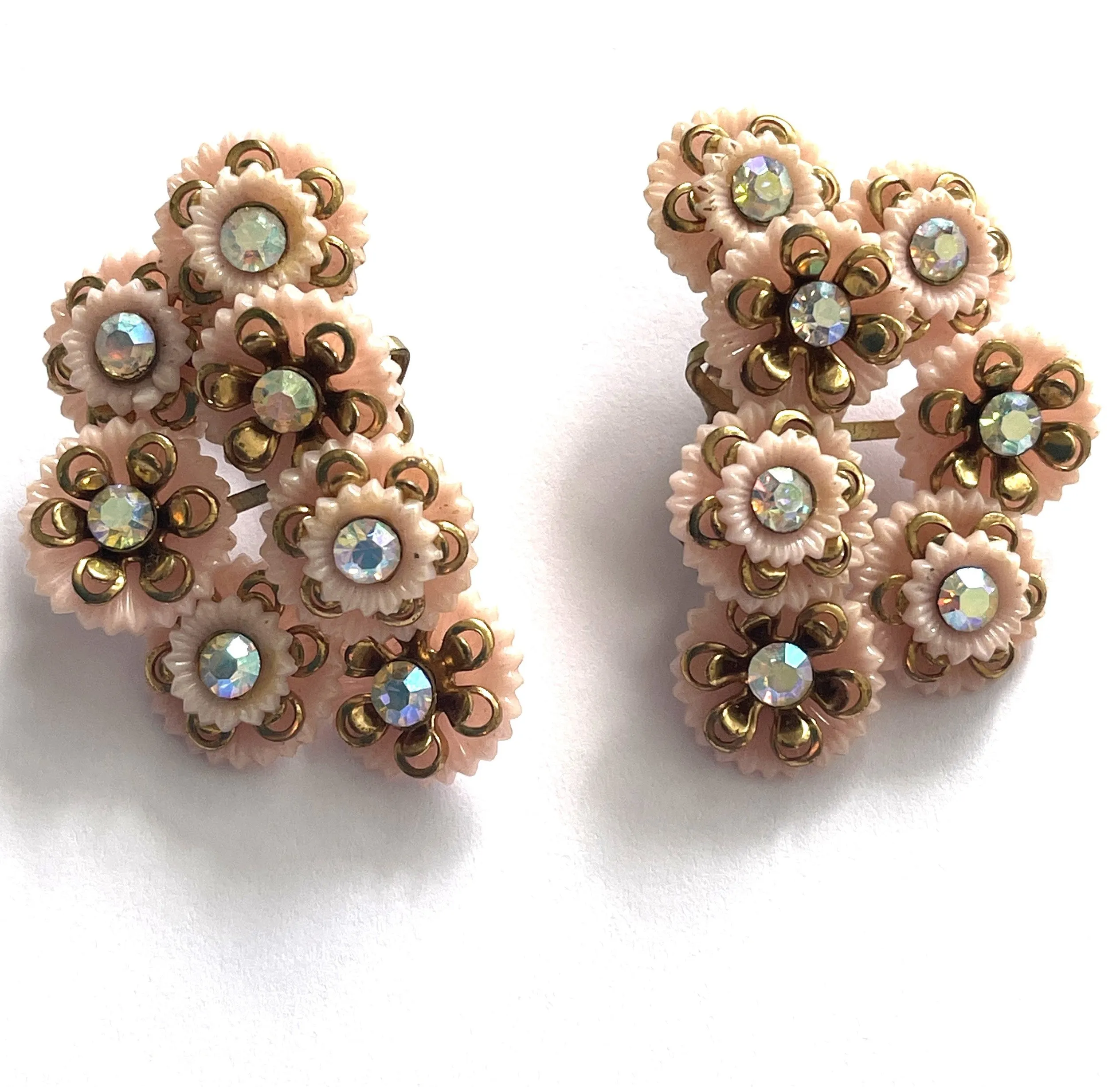 Retro 60's Fabulous Rhinestone Earrings
