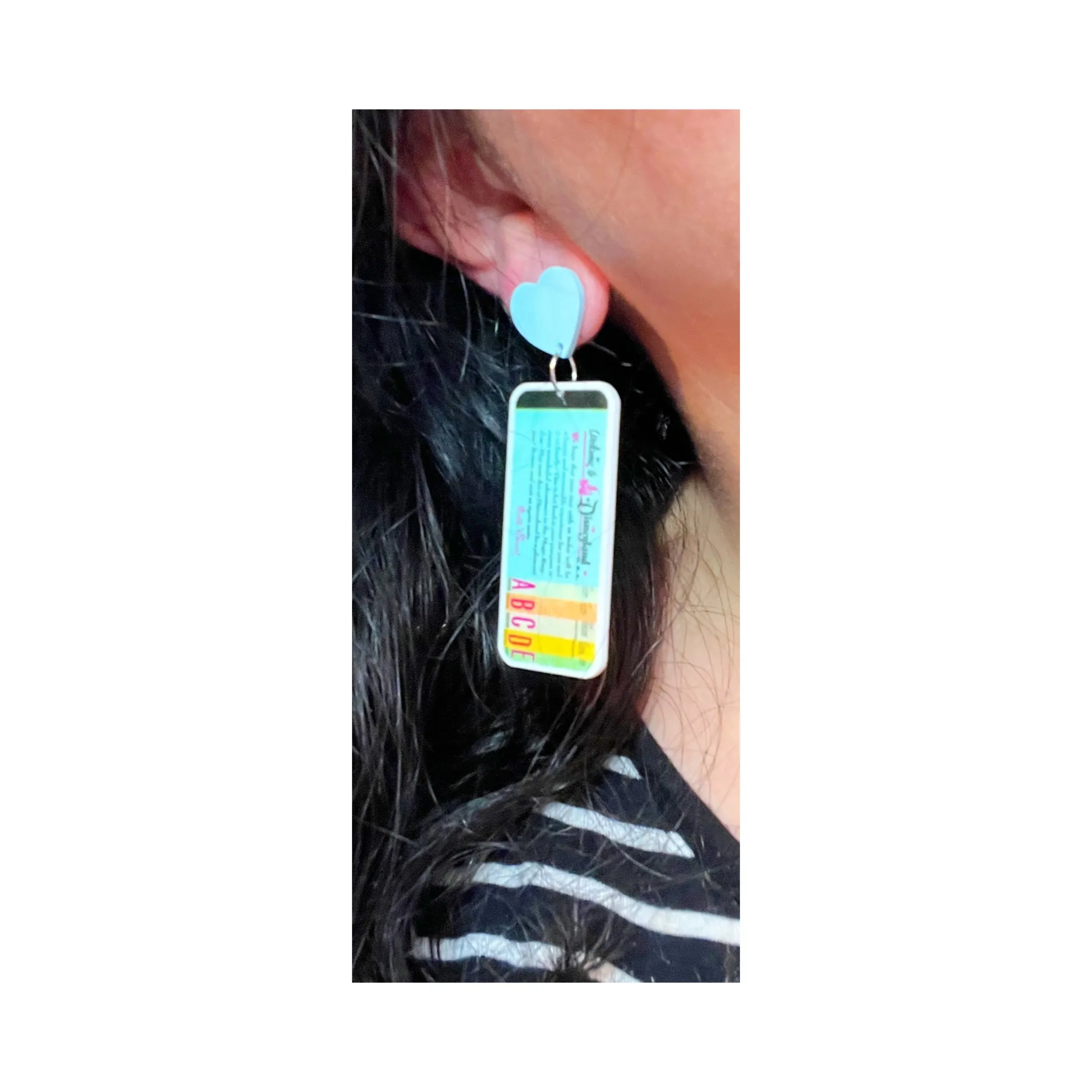 Retro Park Ticket Book Drop Earrings