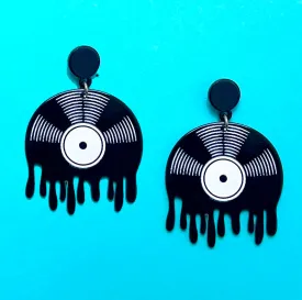 Retro Record Drop Earrings