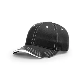 Richardson Black/White Lifestyle Structured Chino Twill Wave Visor