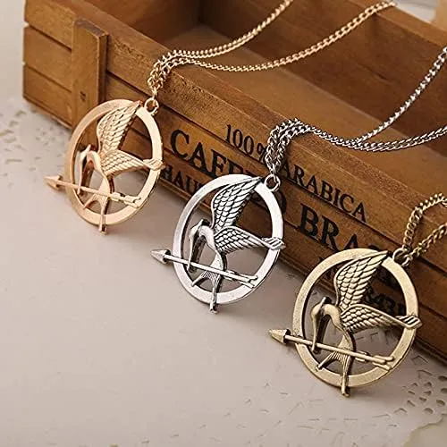 Round Hoop Hunger Games Mocking Birds Personality Symbol Necklace Animal Birds Film Television Props for Women Men