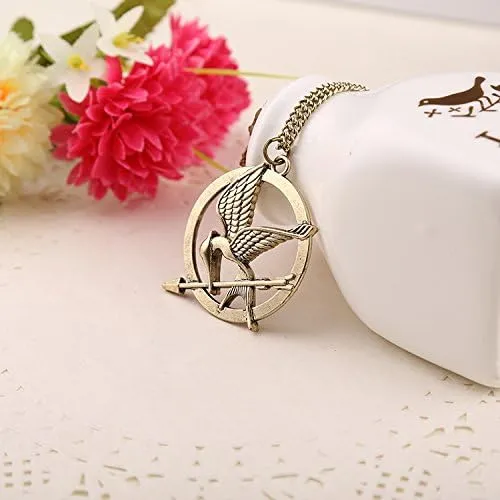Round Hoop Hunger Games Mocking Birds Personality Symbol Necklace Animal Birds Film Television Props for Women Men