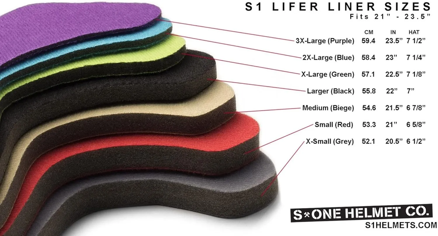 S1 Lifer Helmet Sizing Liner - Compatible with Lifer, Visor, Mega, Mini, Retro Helmets
