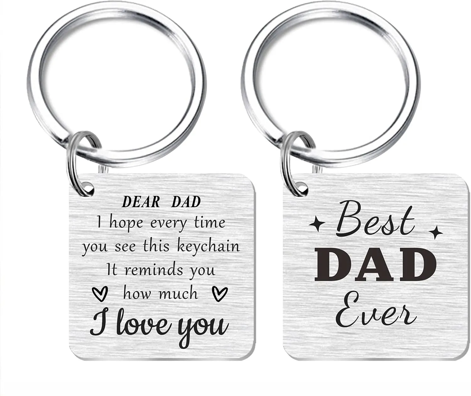 SOUSYOKYO Fathers Day Birthday Gifts - Best Dad Ever Keychain, I Love My Dad Present from Daughter Son