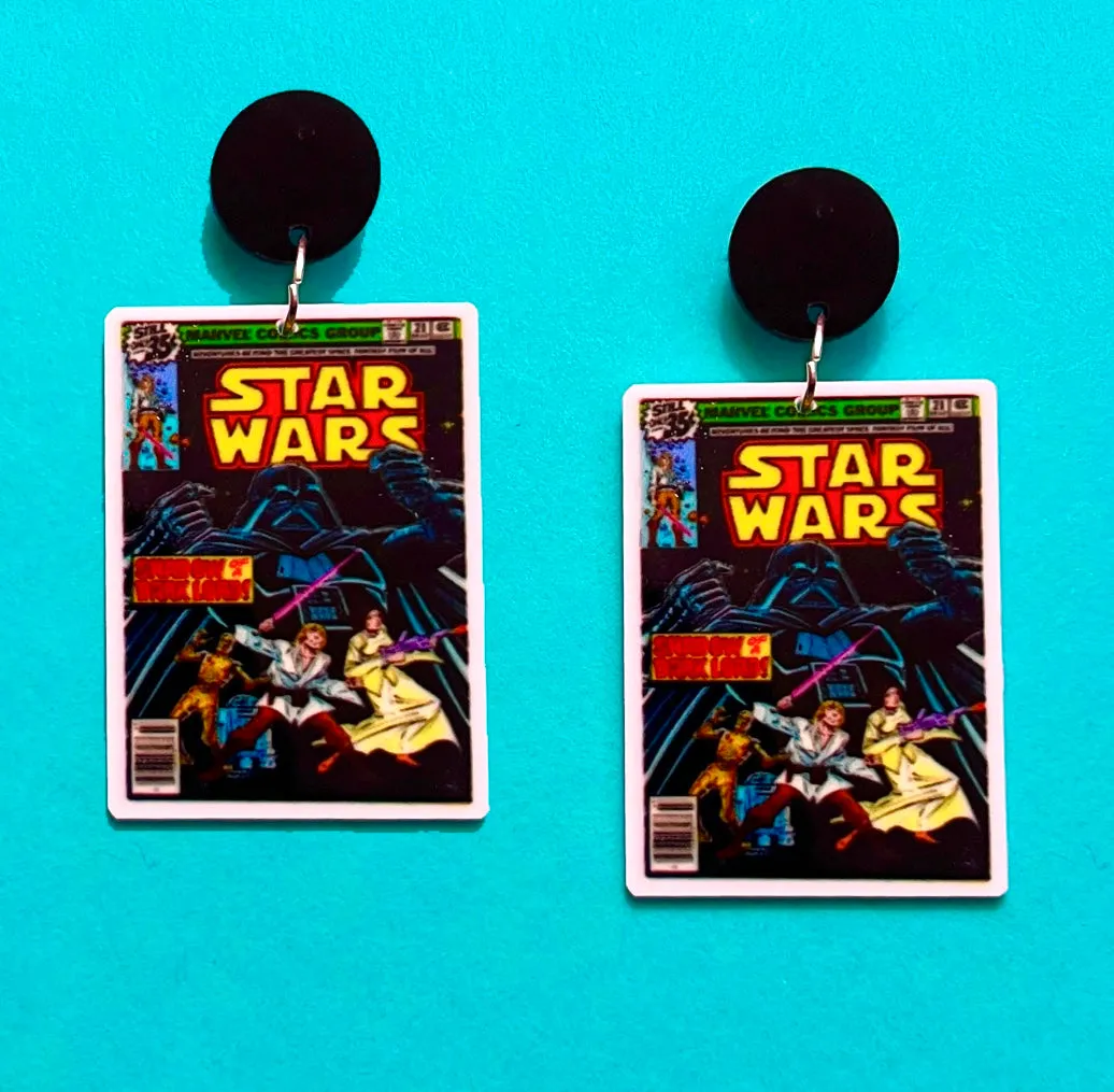 Space Retro Comic Drop Earrings