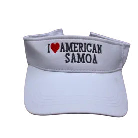 Sports Sun Visor( I love American Samoa  Design)-White Color