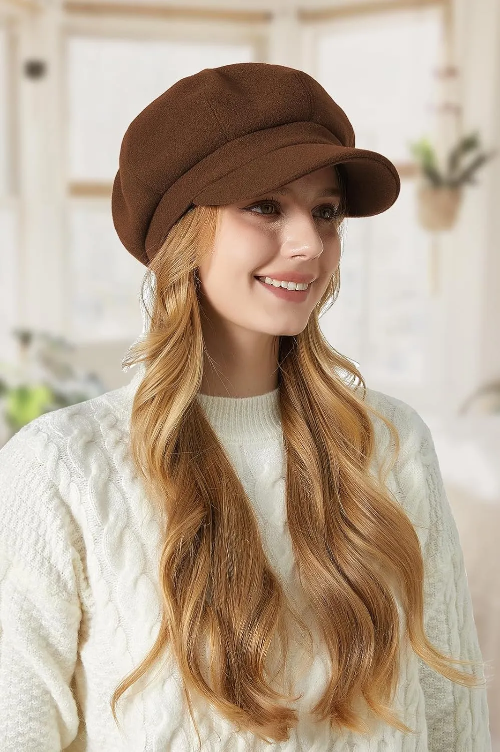 Sumolux Women Beret Newsboy Hat French Wool Cap Classic Autumn Spring Winter
