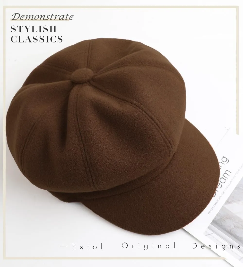 Sumolux Women Beret Newsboy Hat French Wool Cap Classic Autumn Spring Winter