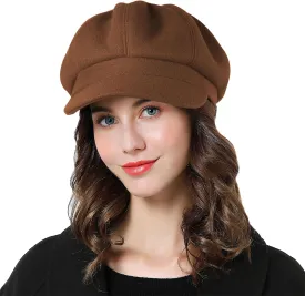 Sumolux Women Beret Newsboy Hat French Wool Cap Classic Autumn Spring Winter