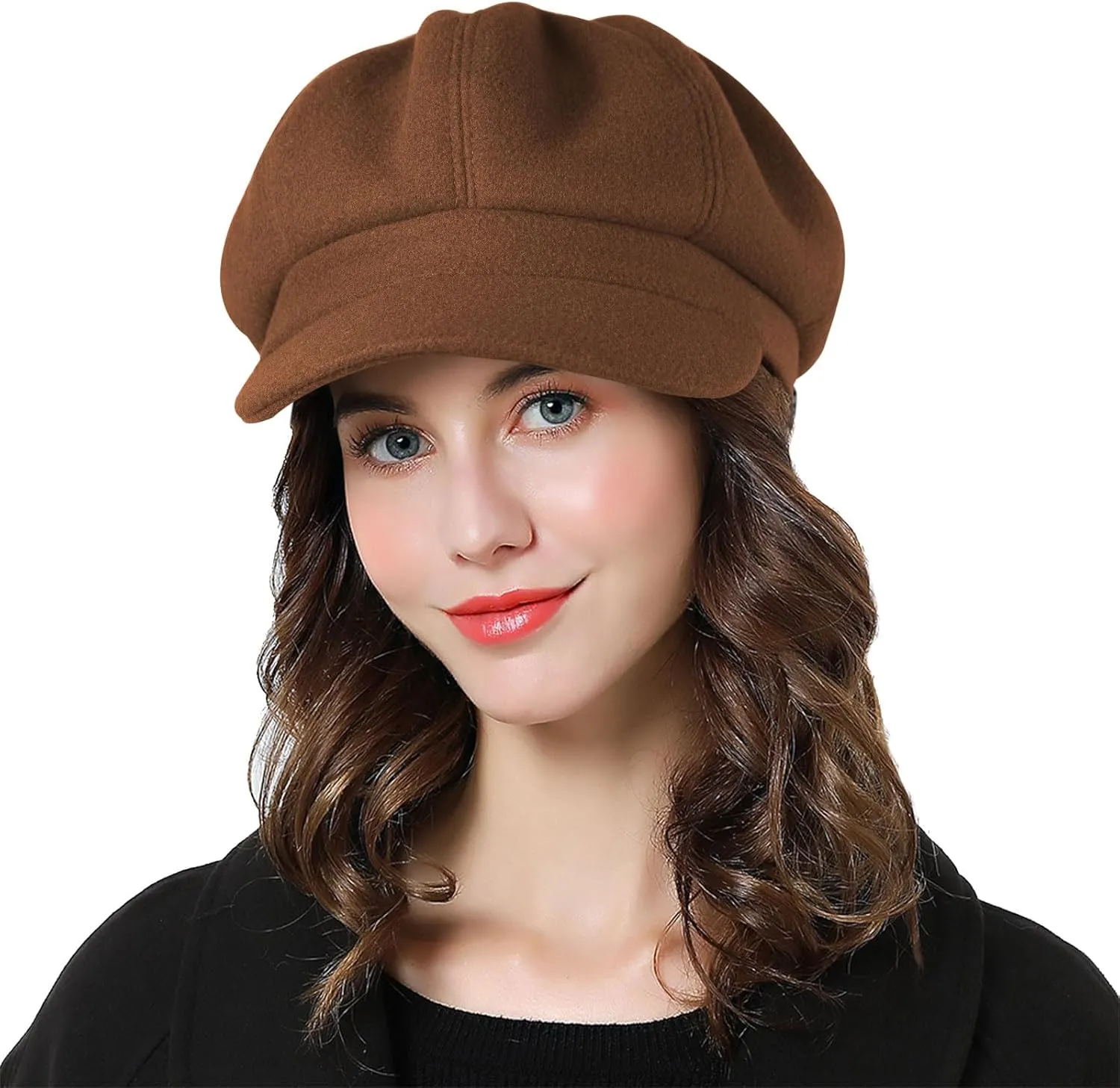 Sumolux Women Beret Newsboy Hat French Wool Cap Classic Autumn Spring Winter