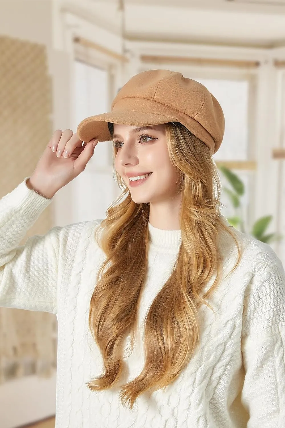 Sumolux Women Beret Newsboy Hat French Wool Cap Classic Autumn Spring Winter