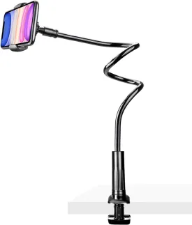 TONDA Phone Holder for Bed Desk, Gooseneck Phone Holder Stand with 33 inch Adjustable Flexible Long Arm Clip Clamp Bracket Mount for iPhone 15 Pro Max XR X 8 7 6 or Other 4-7" Devices