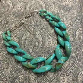Turquoise Acrylic Chain Necklace