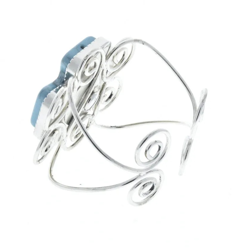 Turquoise Concho Cuff Bracelet, Antique Silver, sold by each