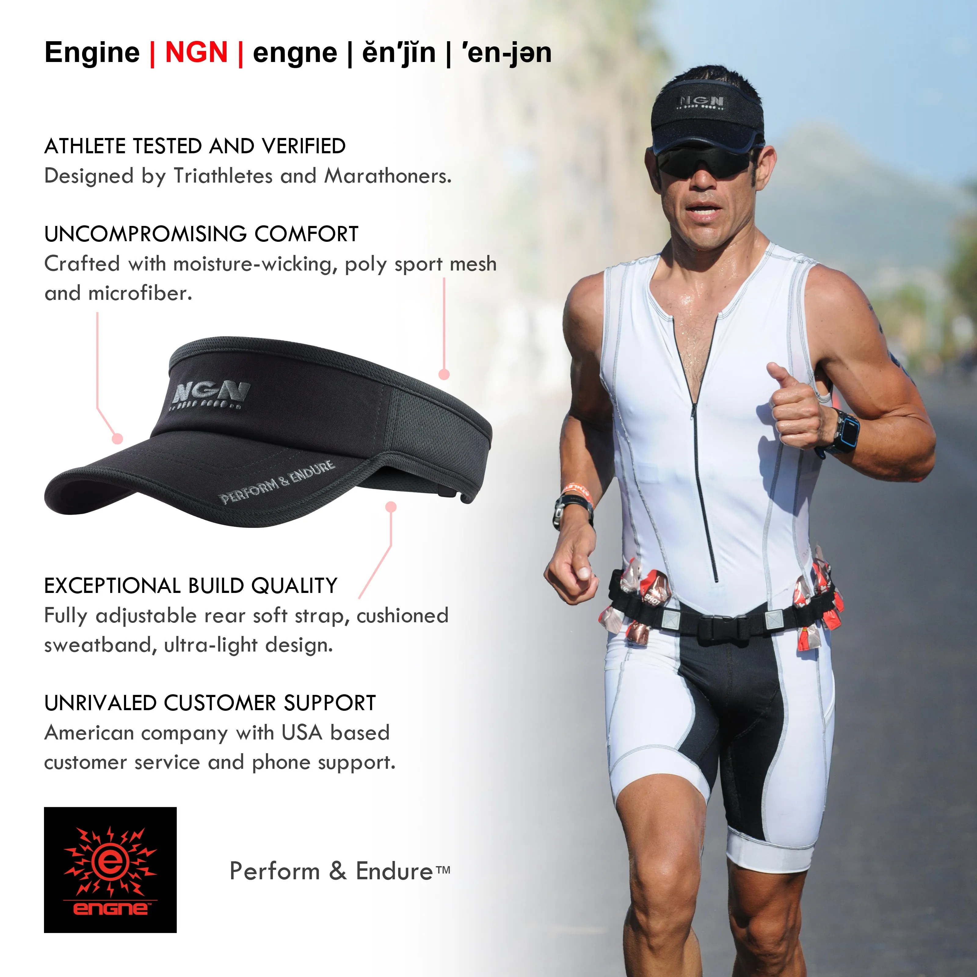 Ultra-light Sport Mesh Running Visor for Men & Women | Triathlon Visor | Run Sun Visor  | Also for Golf, Tennis & Performance Sports - Royal Blue