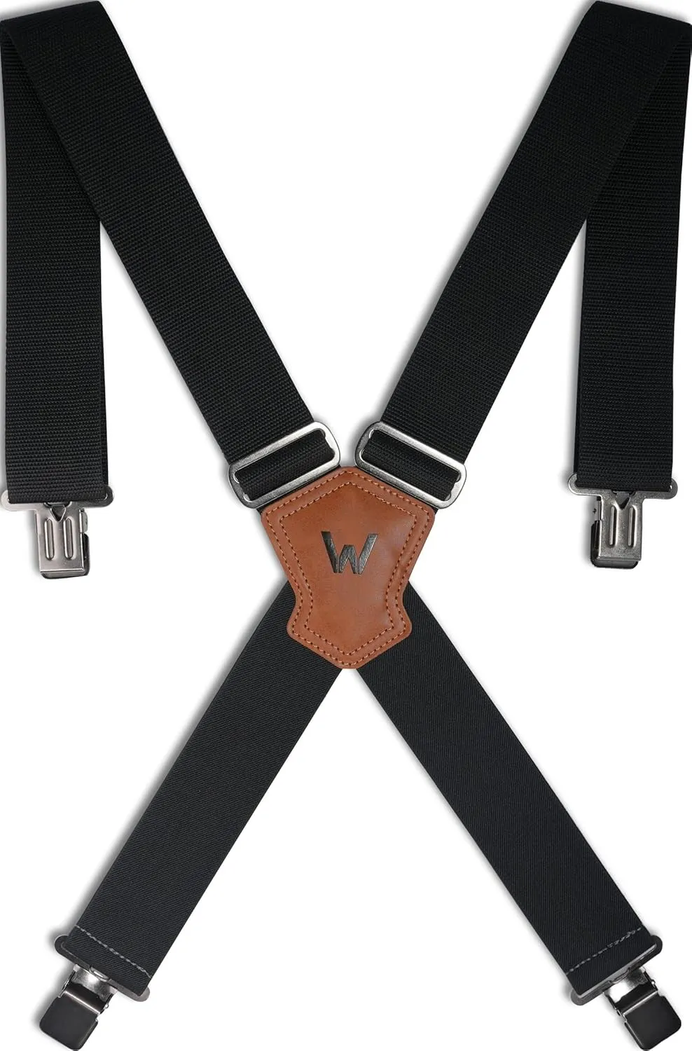 WELKINLAND 2Inch Wide Clip-On Work Suspenders, Heavy-Duty Work Suspenders Men, Big Tall Suspender For Seniors, Black Men Suspender For Jeans