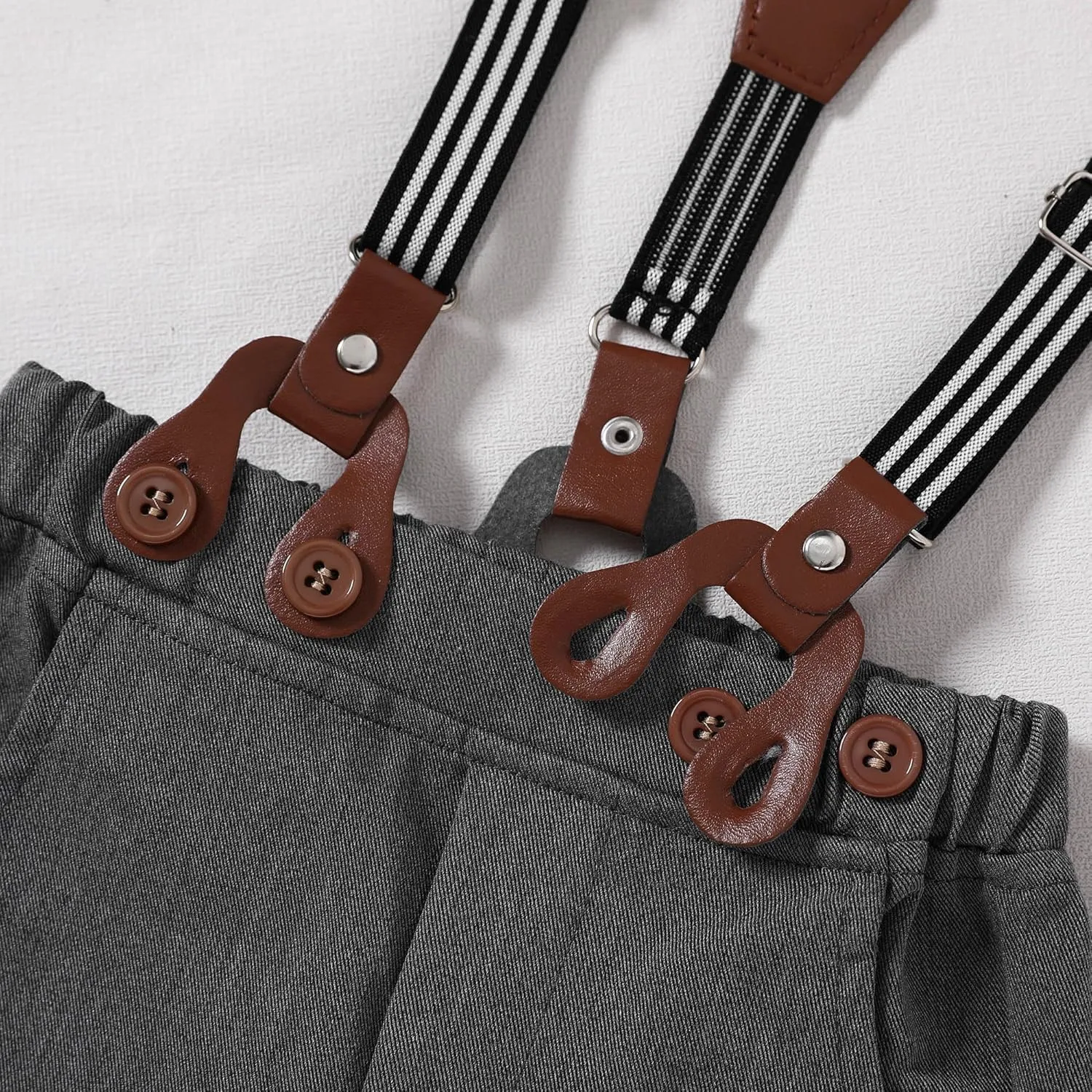 WESIDOM Baby Boy Clothes 0-18M Newborn Infant Gentleman Outfit, Shirt Bowtie Beret Suspender Pant Baby boy Suit Clothing Set