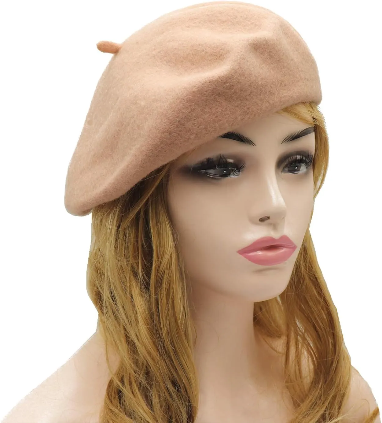 Wheebo Wool Beret Hat,Solid Color French Style Winter Warm Cap for Women Girls Lady
