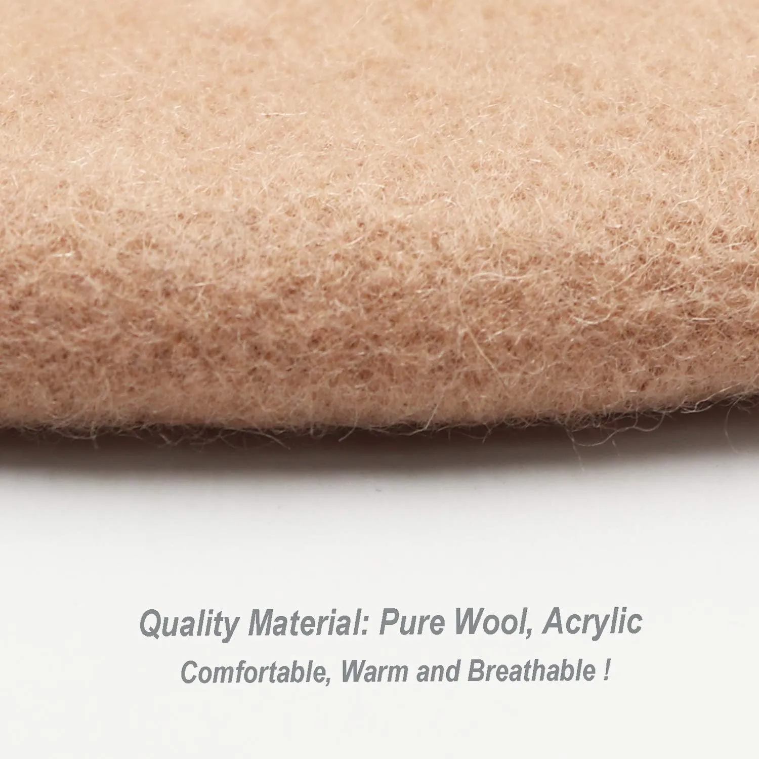 Wheebo Wool Beret Hat,Solid Color French Style Winter Warm Cap for Women Girls Lady