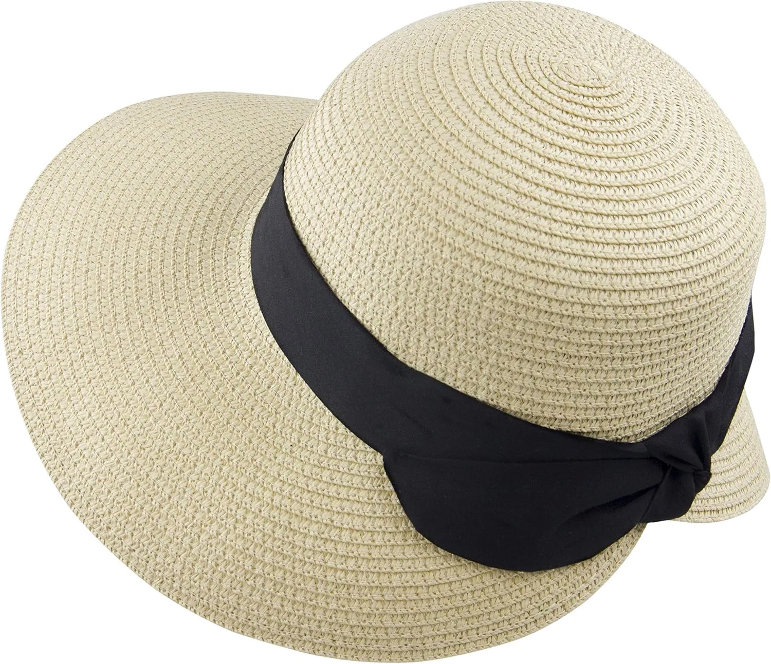 Women's Sun Hat Wide Brim Foldable Straw Hats Summer Travel Beach Cap
