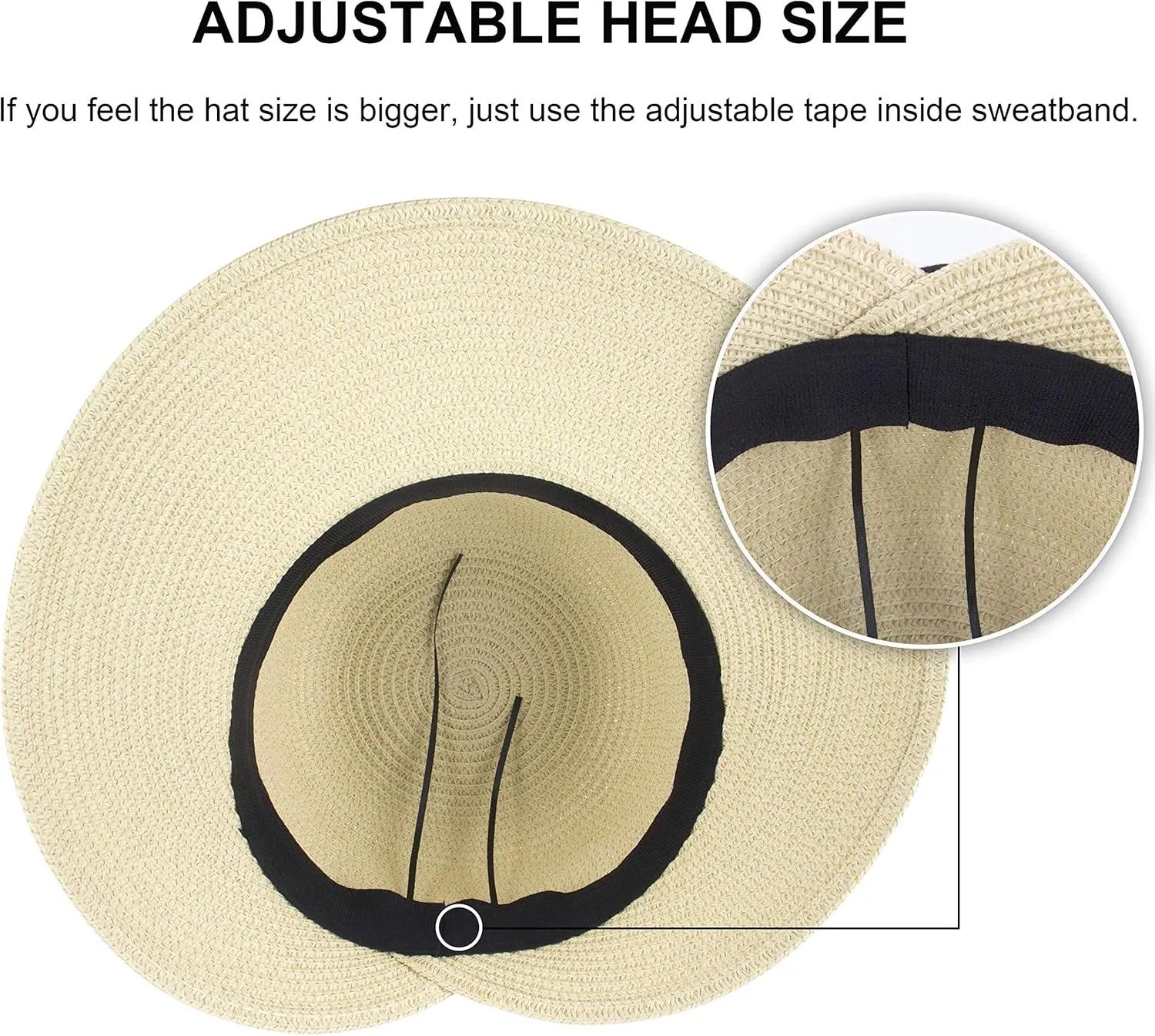 Women's Sun Hat Wide Brim Foldable Straw Hats Summer Travel Beach Cap