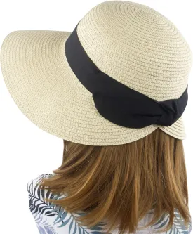 Women's Sun Hat Wide Brim Foldable Straw Hats Summer Travel Beach Cap