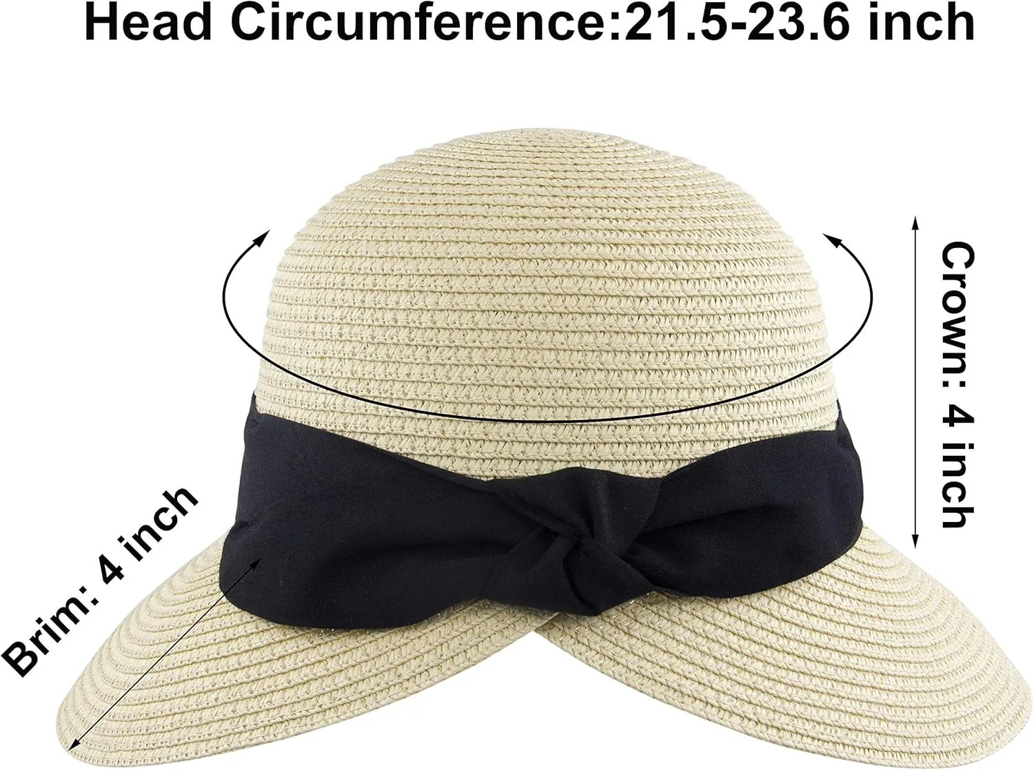 Women's Sun Hat Wide Brim Foldable Straw Hats Summer Travel Beach Cap