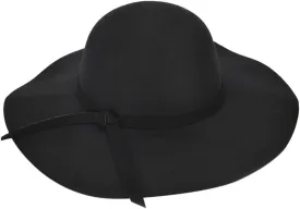 Wool Floppy Hat Vintage Wide Brim Felt Cap Fashion Bow Fedora Hat for Women Men Women Classic Wool Jazz Fedora