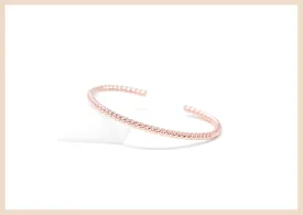 Woven Rose Gold Bangle Cuff Bracelet